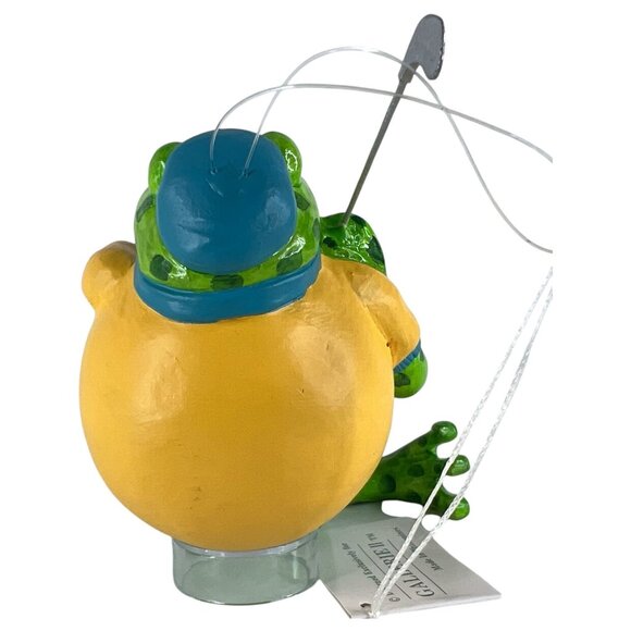 Gallerie II Frog Fisherman Figurine Christmas Ornament With Fishing Rod Novelty - Picture 4 of 8